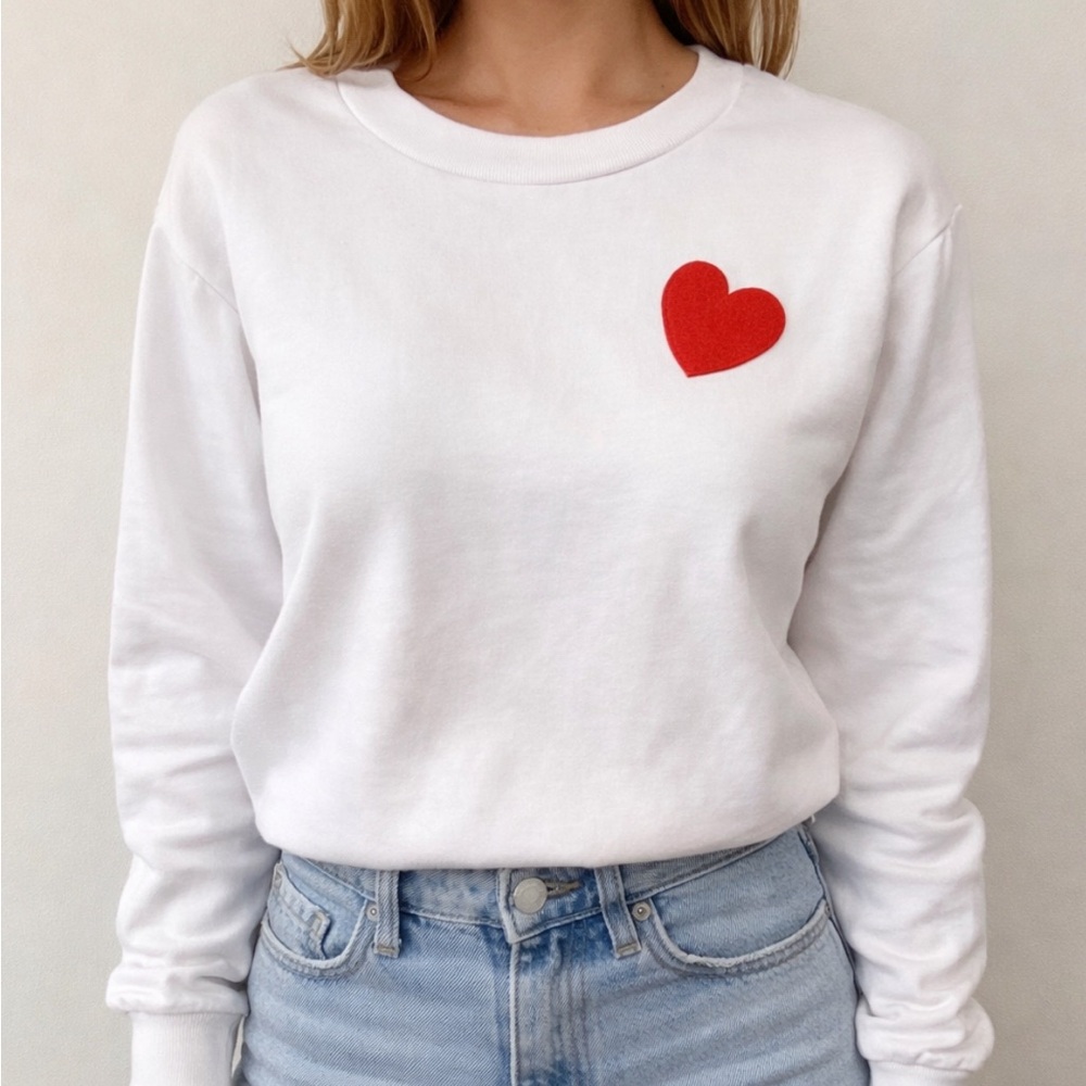 J. Crew womens embroidered sweatshirt medium heart
